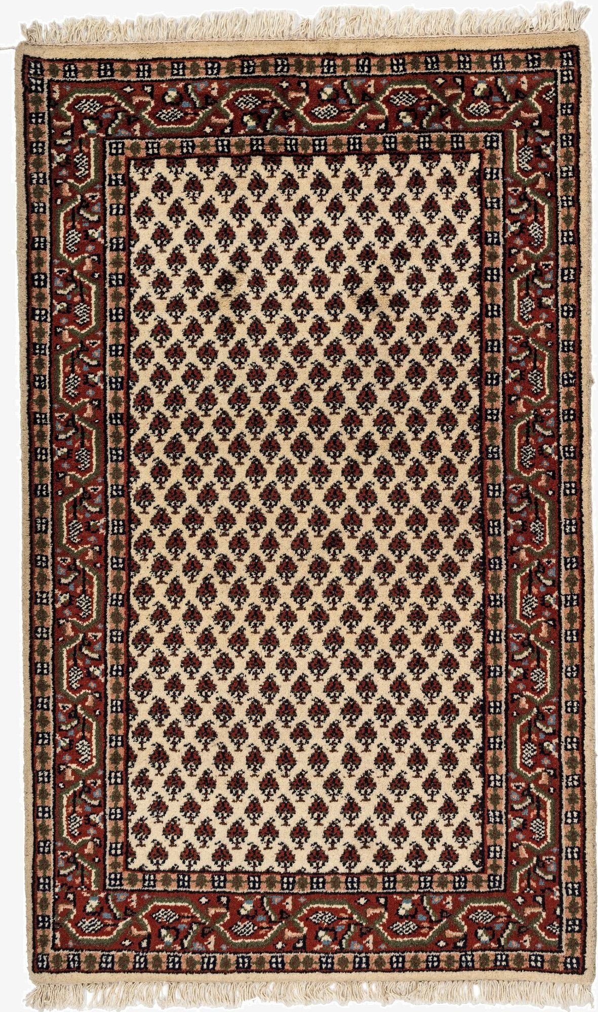 3' 2 x 5' 2  Hand Knotted Mir Wool Rug