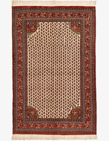4' 3 x 6' 6 Hand Knotted Mir Oriental Wool Rug