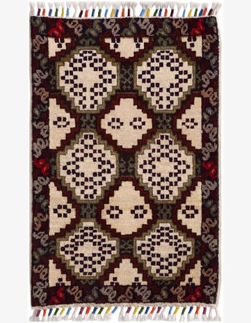 1' 4 x 2' 2 Hand Knotted Modern Ziegler Rug