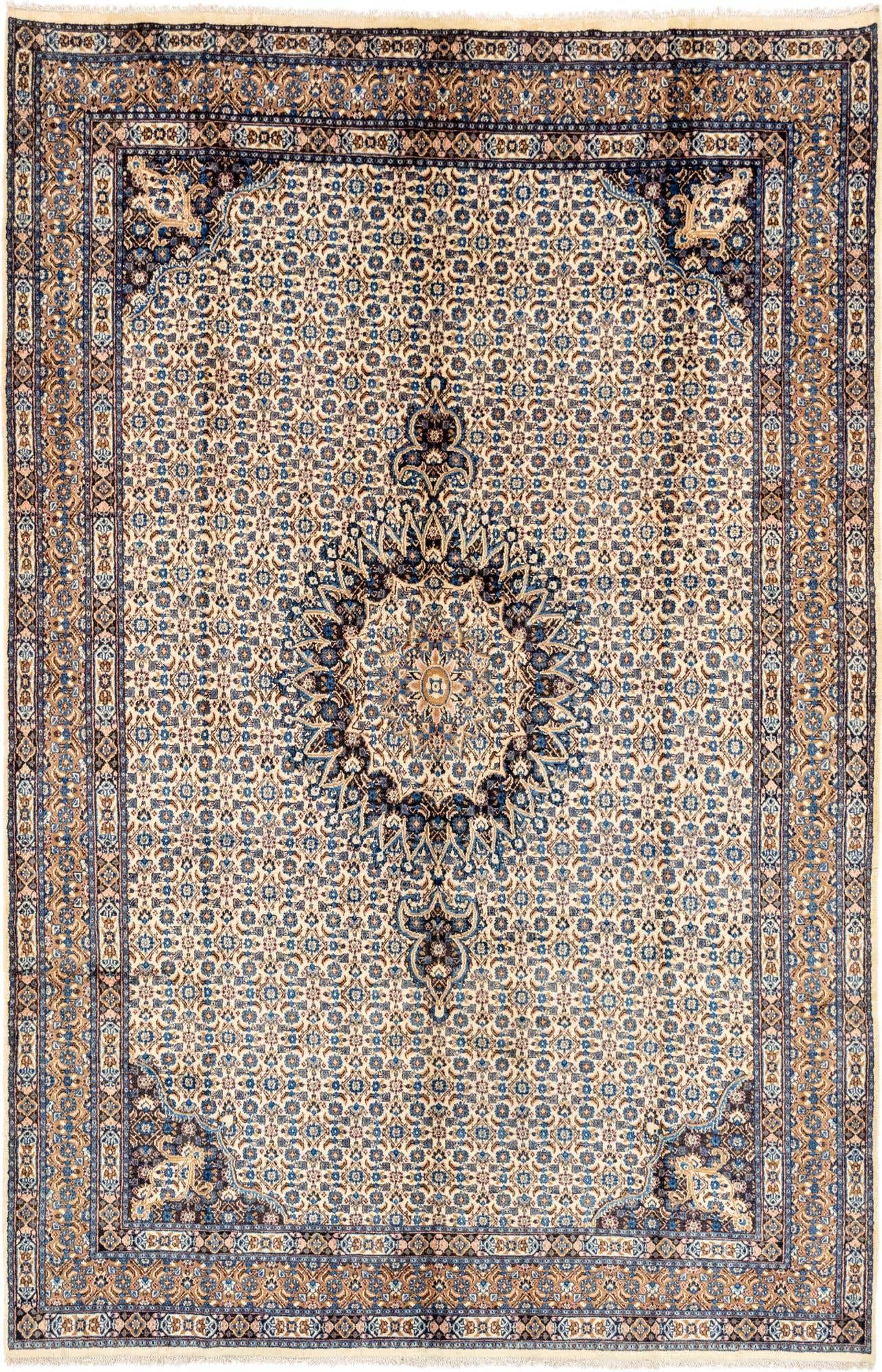 6' 2 x 10' 8 Hand Knotted Mood Persian Wool Rug