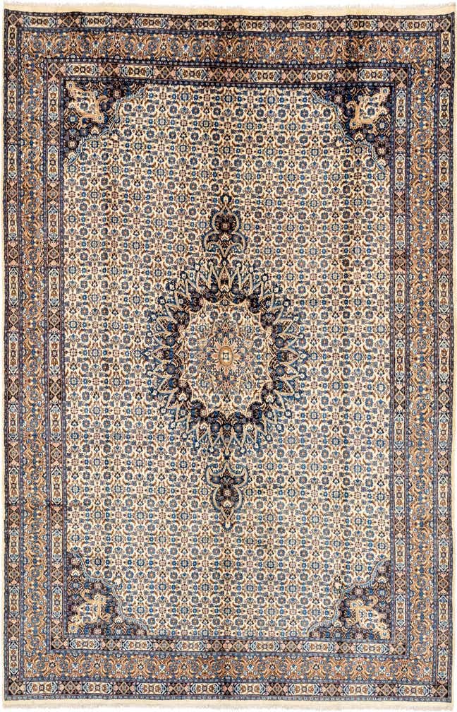 6' 2 x 10' 8 Hand Knotted Mood Persian Wool Rug
