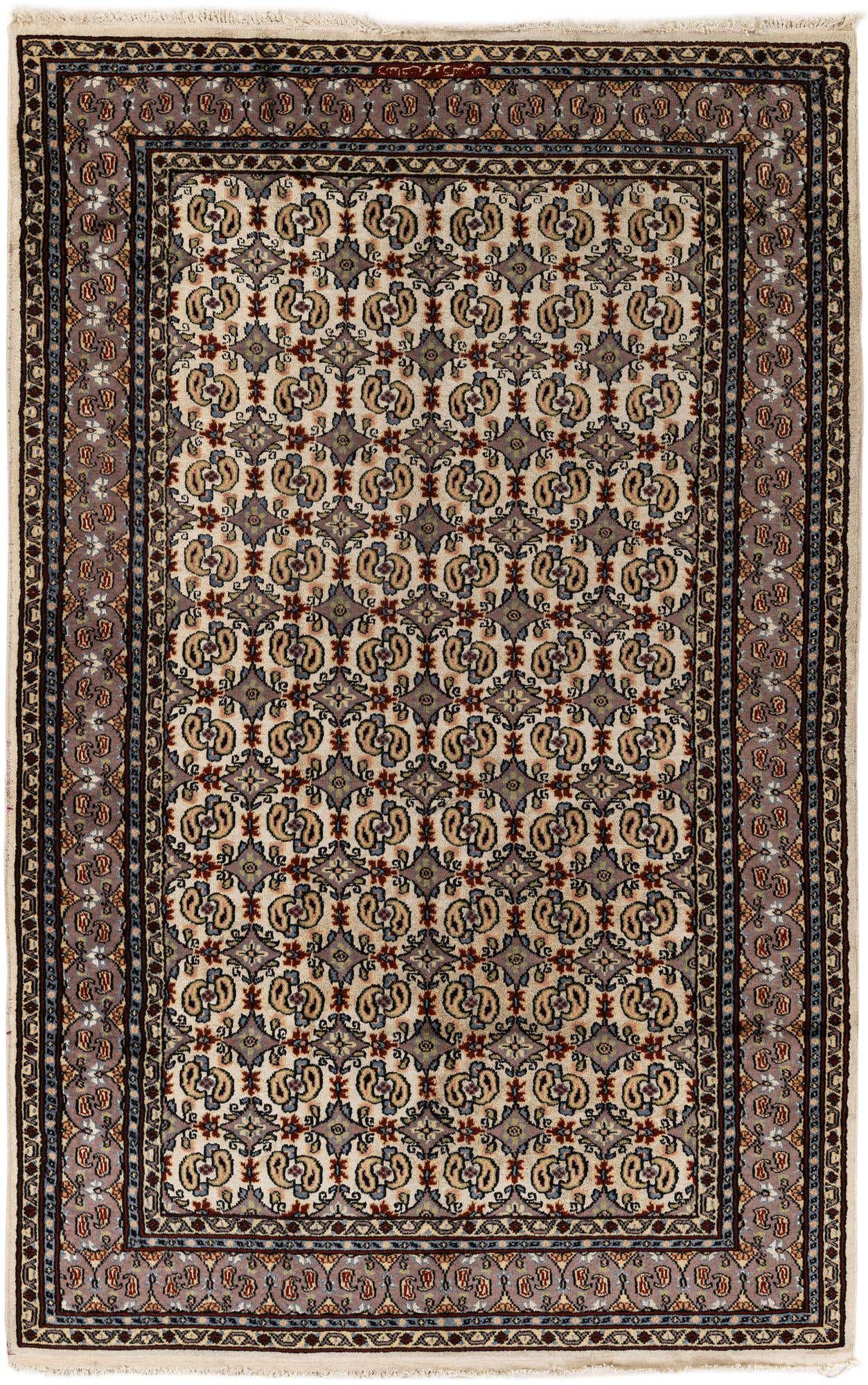 4' x 6' 4 Hand Knotted Mood Oriental Wool Rug