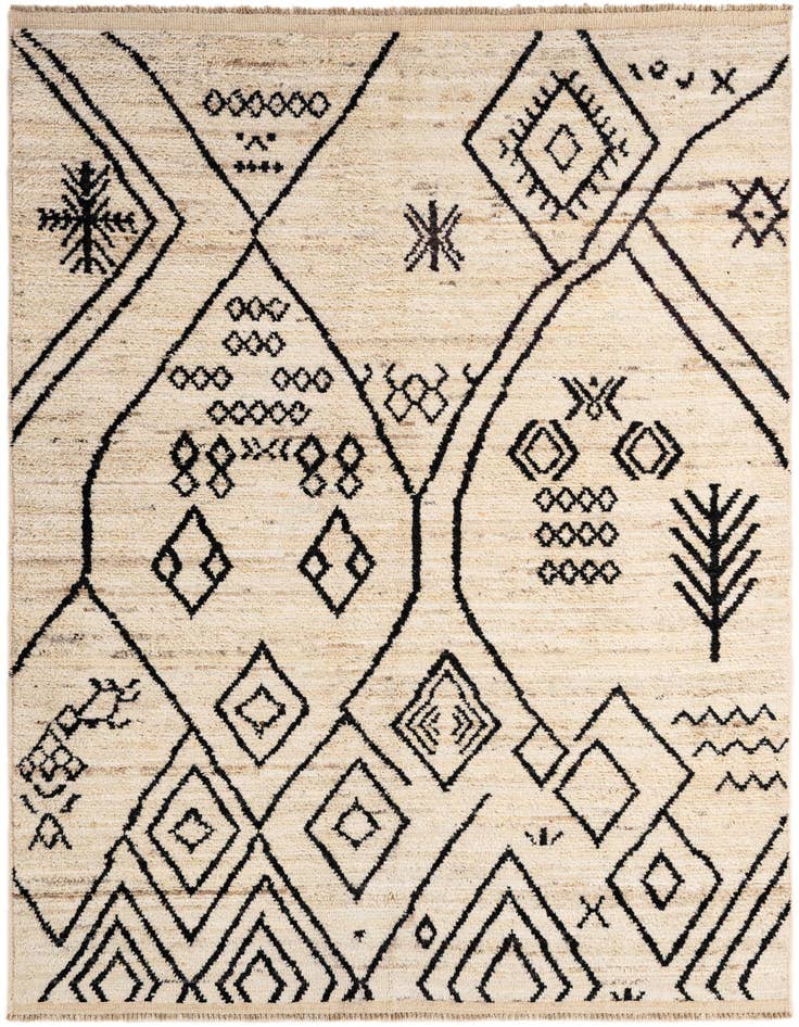 Detail image of 5' 7 x 7' 11 Hand Knotted Moroccan Wool Rug
