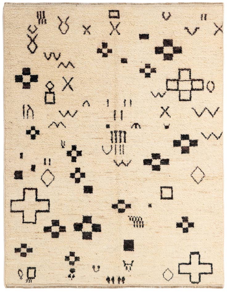 Detail image of 5' x 6' 6 Hand Knotted Moroccan Wool Rug