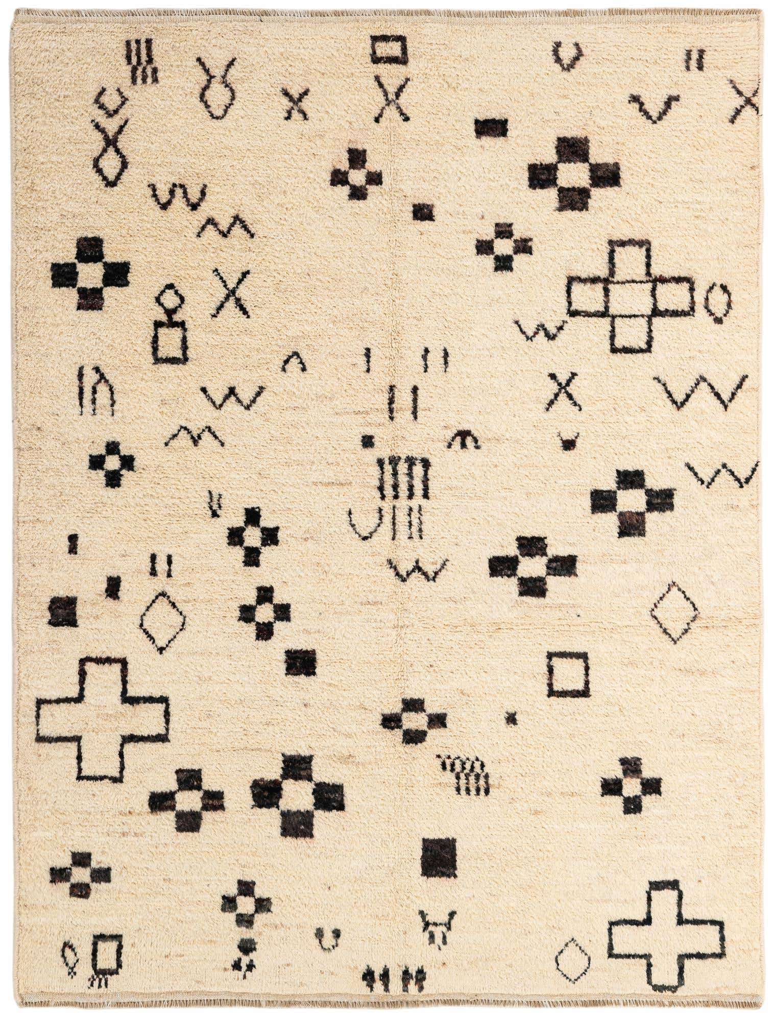 5' x 6' 6 Hand Knotted Moroccan Wool Rug