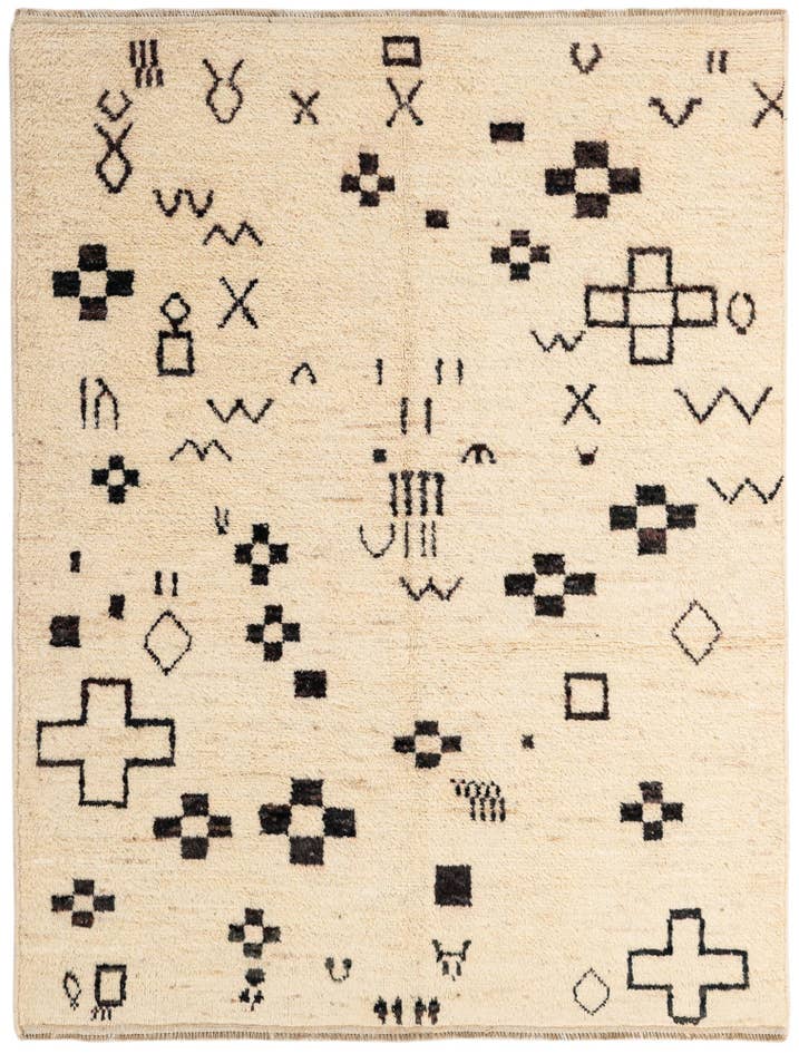 Detail image of 5' x 6' 6 Hand Knotted Moroccan Wool Rug