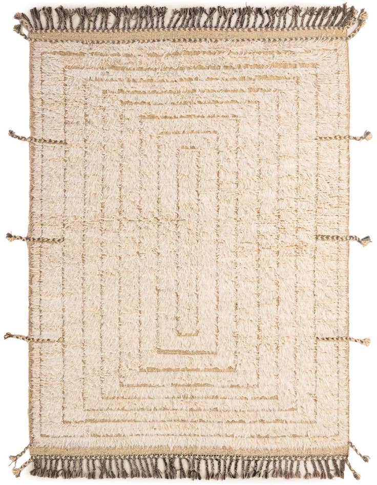 Detail image of 5' 4 x 6' 8 Hand Knotted Moroccan Wool Rug