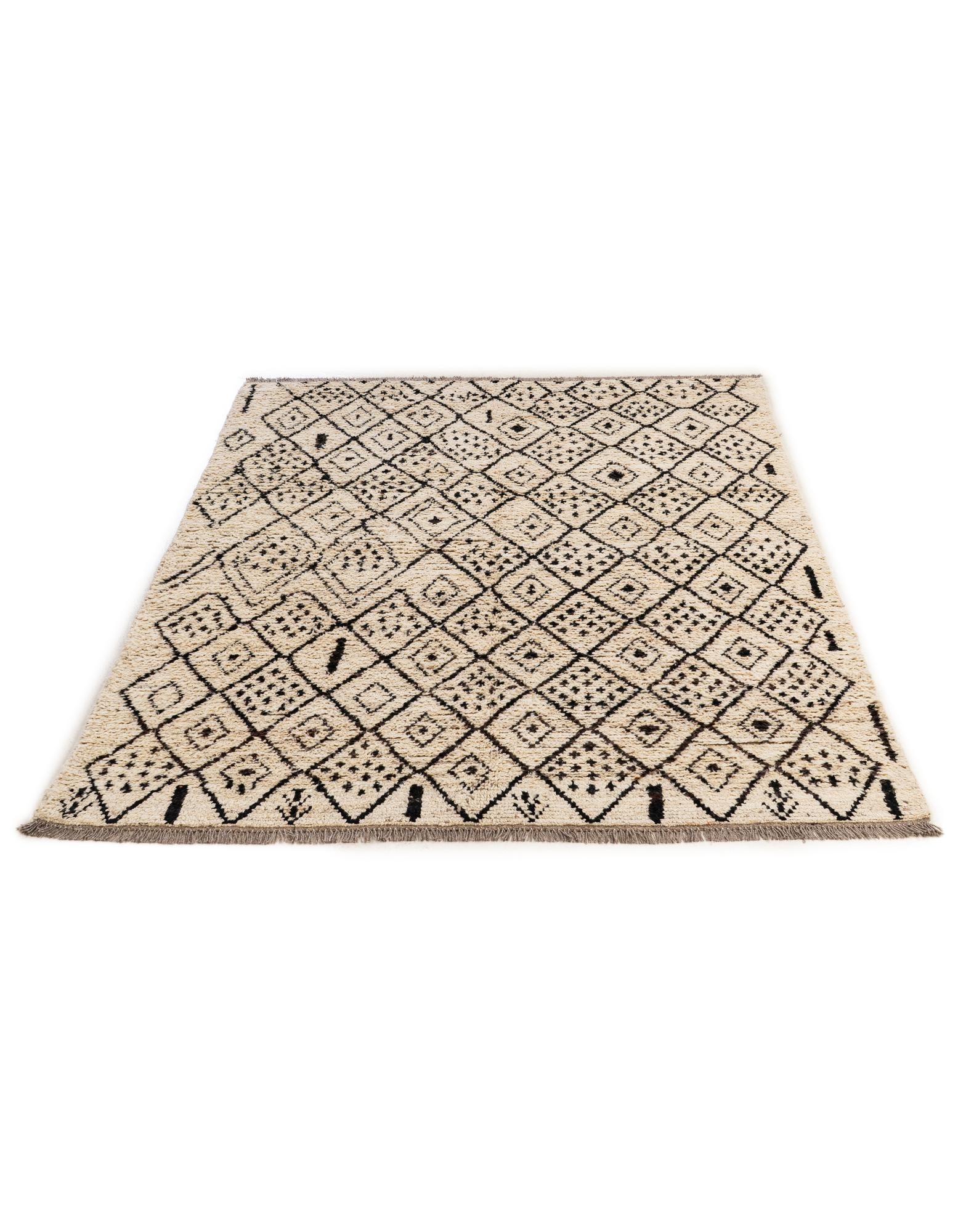 5' 6 x 7' 4 Hand Knotted Moroccan Wool Rug