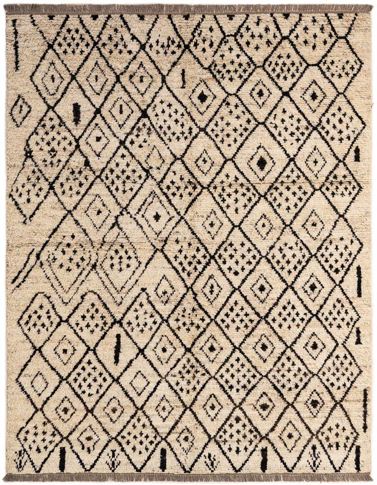 Detail image of 5' 6 x 7' 4 Hand Knotted Moroccan Wool Rug