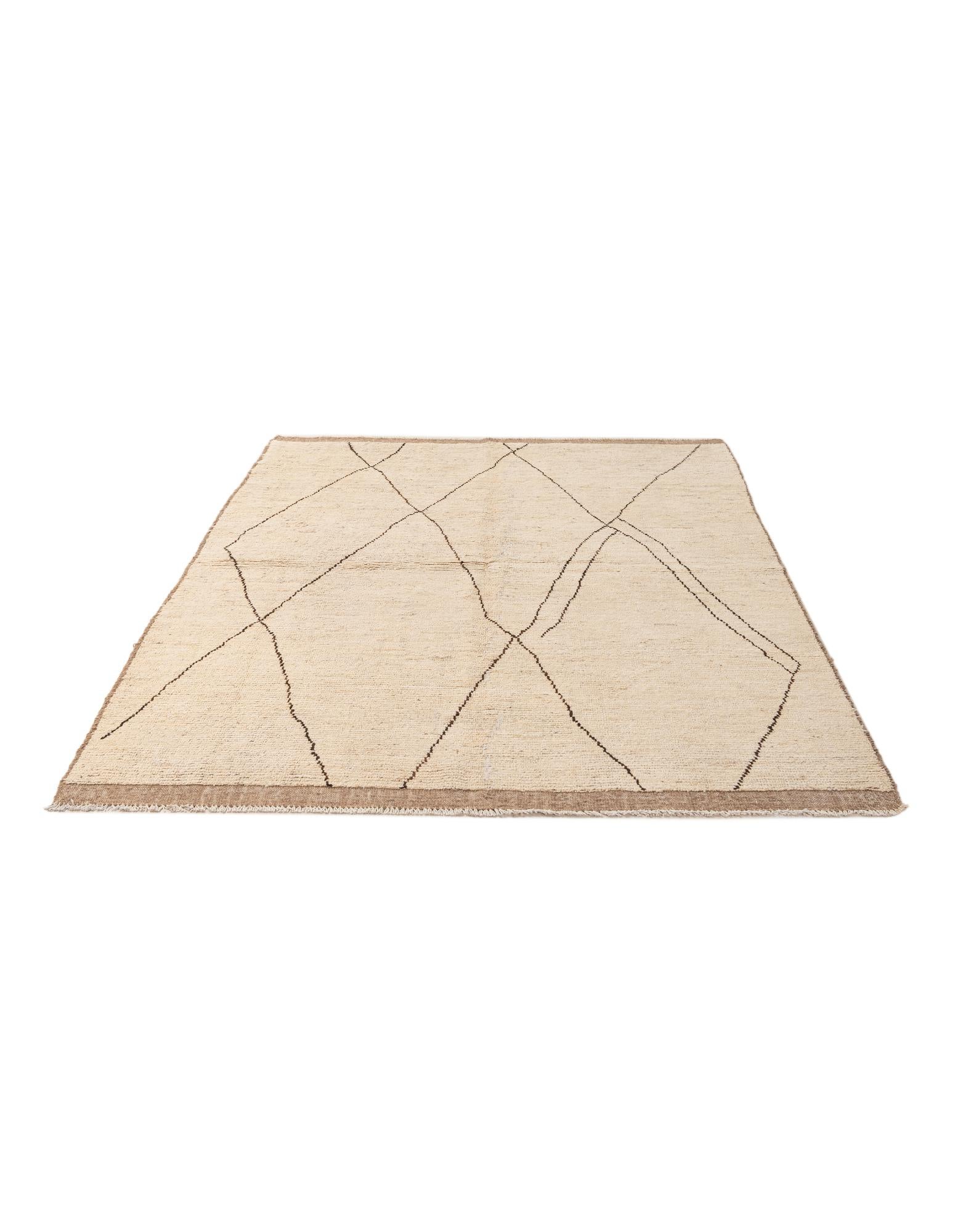 5' 8 x 8' Hand Knotted Moroccan Wool Rug