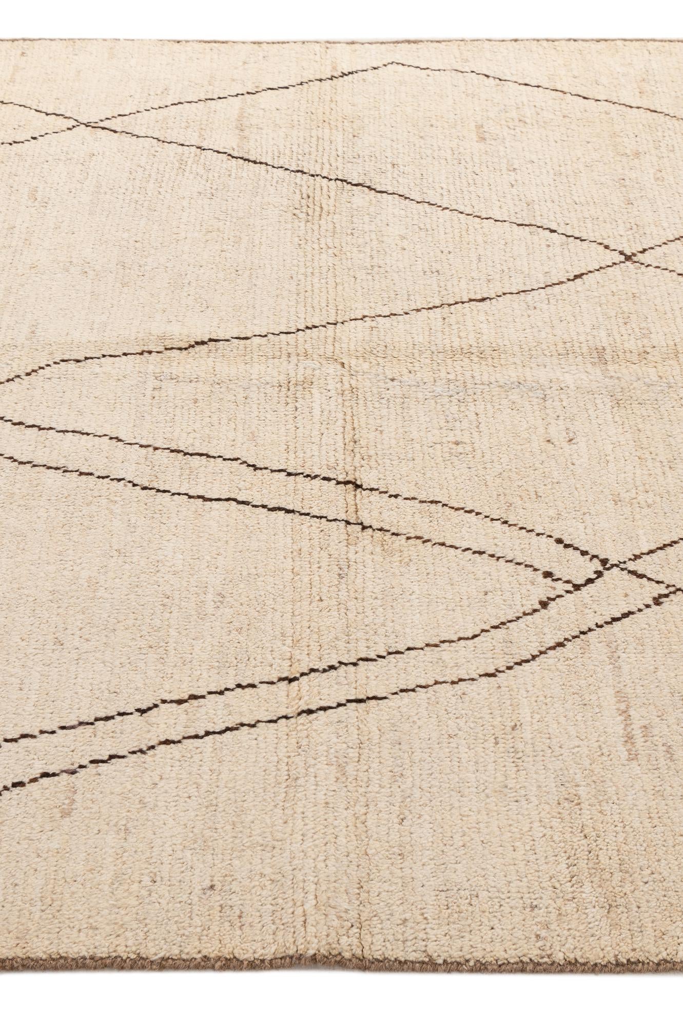 5' 8 x 8' Hand Knotted Moroccan Wool Rug