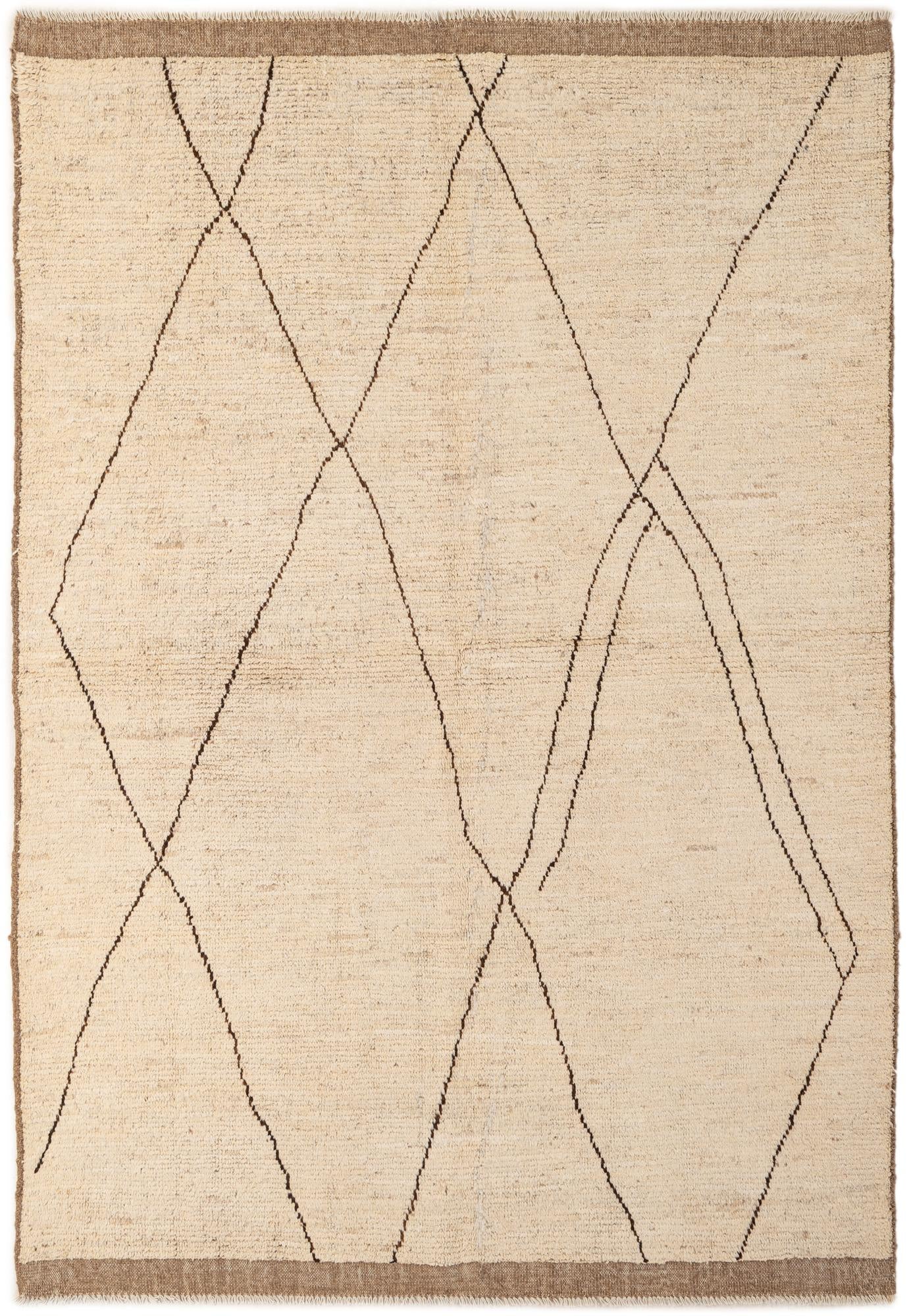 5' 8 x 8' Hand Knotted Moroccan Wool Rug