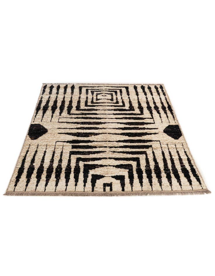 Detail image of 5' 8 x 7' 8 Hand Knotted Moroccan Wool Rug