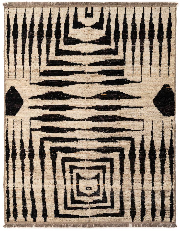 Detail image of 5' 8 x 7' 8 Hand Knotted Moroccan Wool Rug