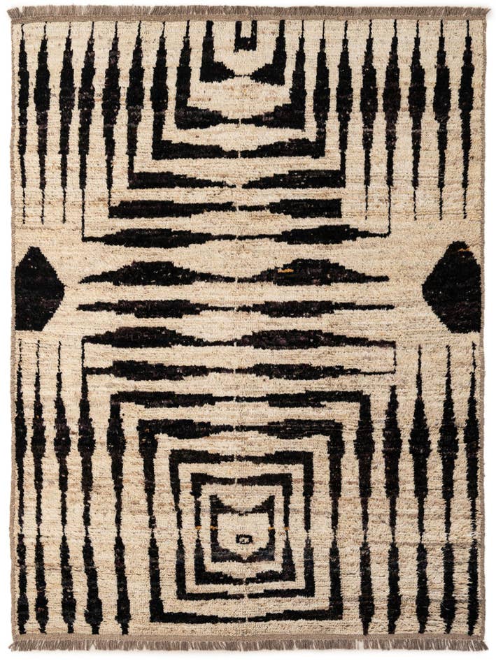 Detail image of 5' 8 x 7' 8 Hand Knotted Moroccan Wool Rug
