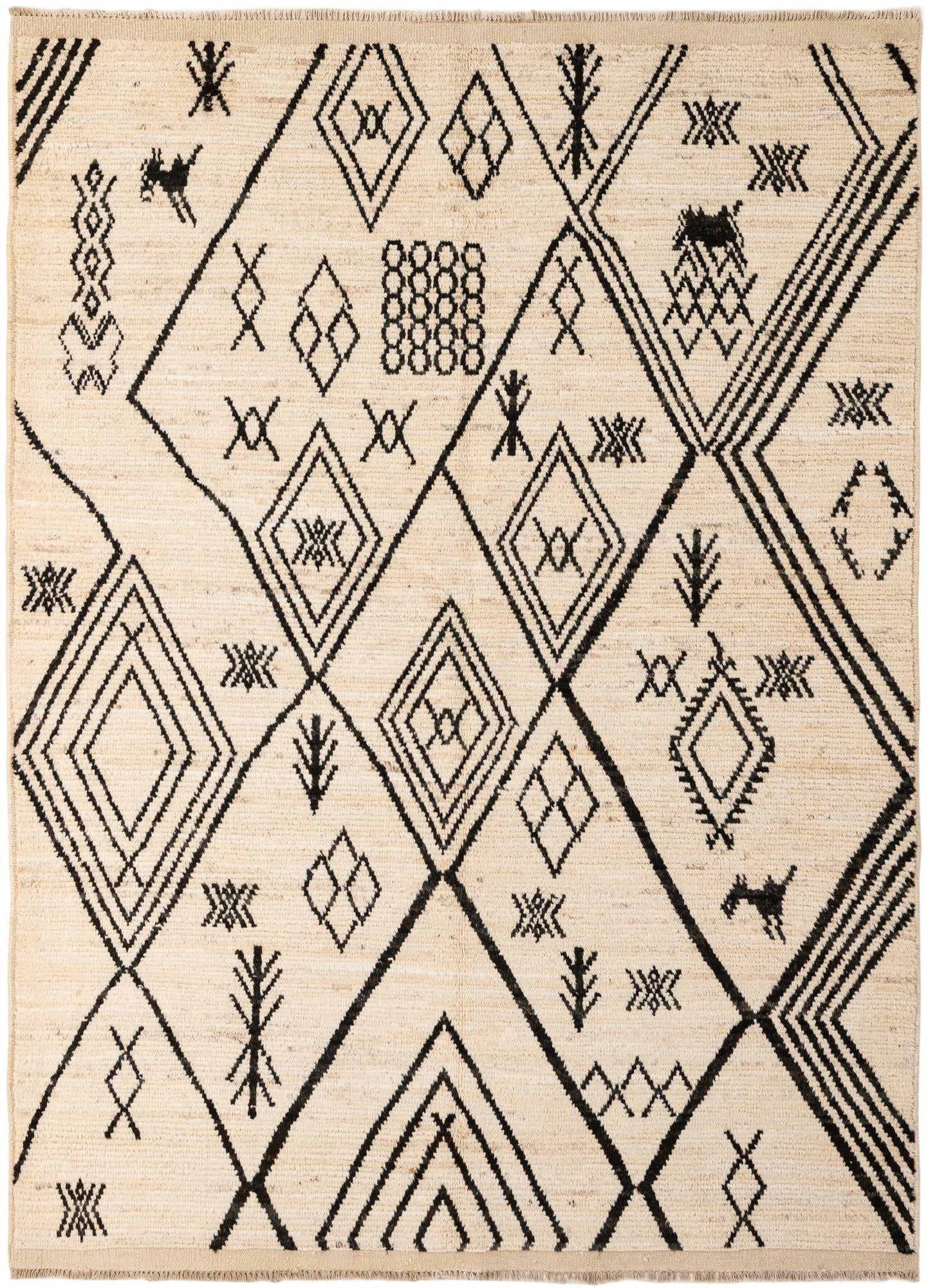 5' 9 x 8' Hand Knotted Moroccan Wool Rug