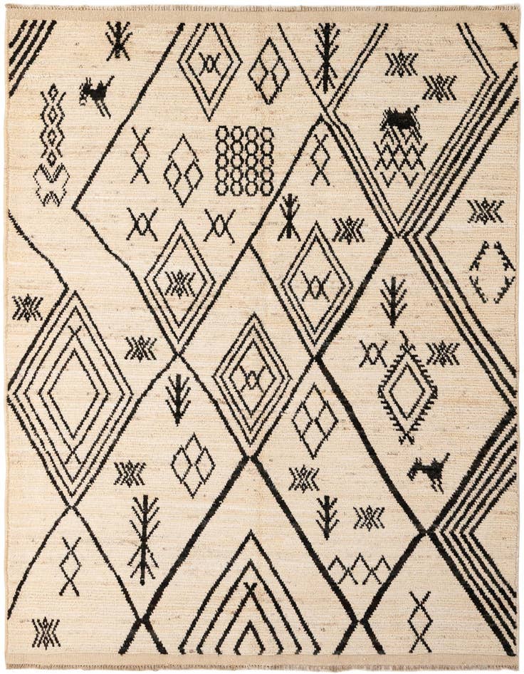 Detail image of 5' 9 x 8' Hand Knotted Moroccan Wool Rug