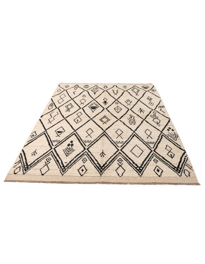 5' 10 x 8' 5 Hand Knotted Moroccan Wool Rug