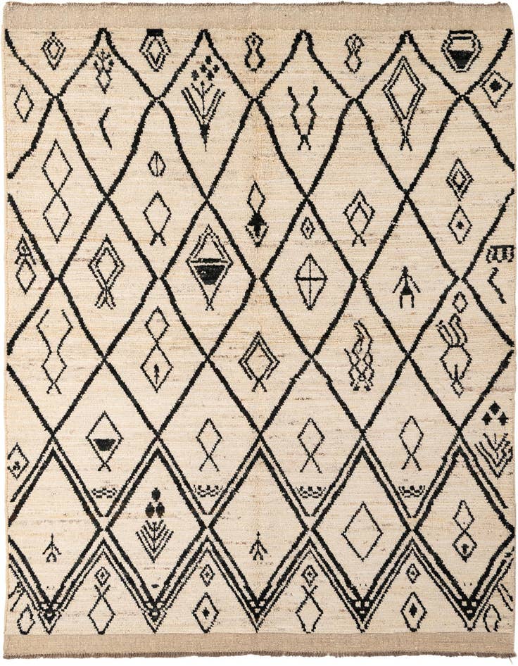 Detail image of 5' 10 x 8' 5 Hand Knotted Moroccan Wool Rug