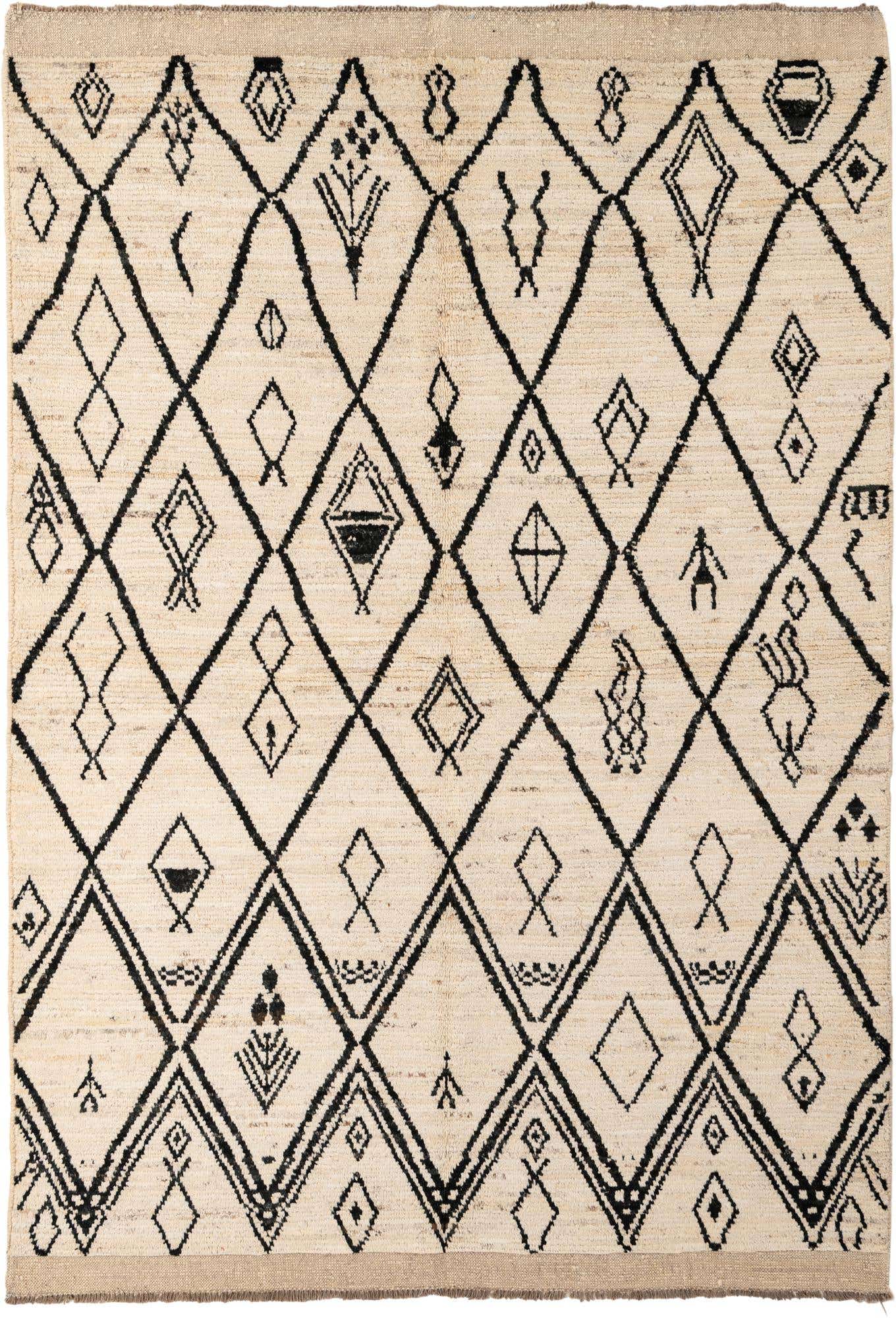 5' 10 x 8' 5 Hand Knotted Moroccan Wool Rug