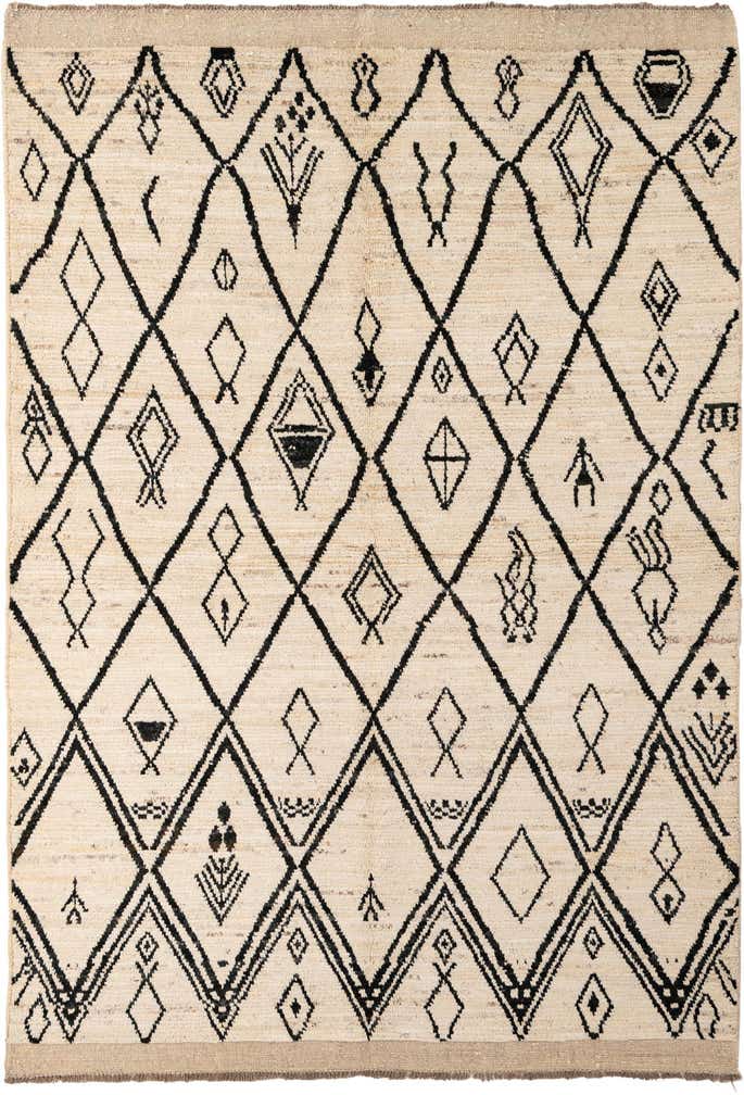 5' 10 x 8' 5 Hand Knotted Moroccan Wool Rug