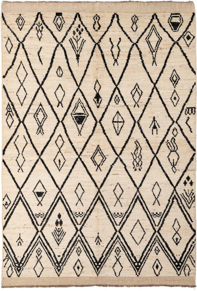 Detail image of 5' 10 x 8' 5 Hand Knotted Moroccan Wool Rug
