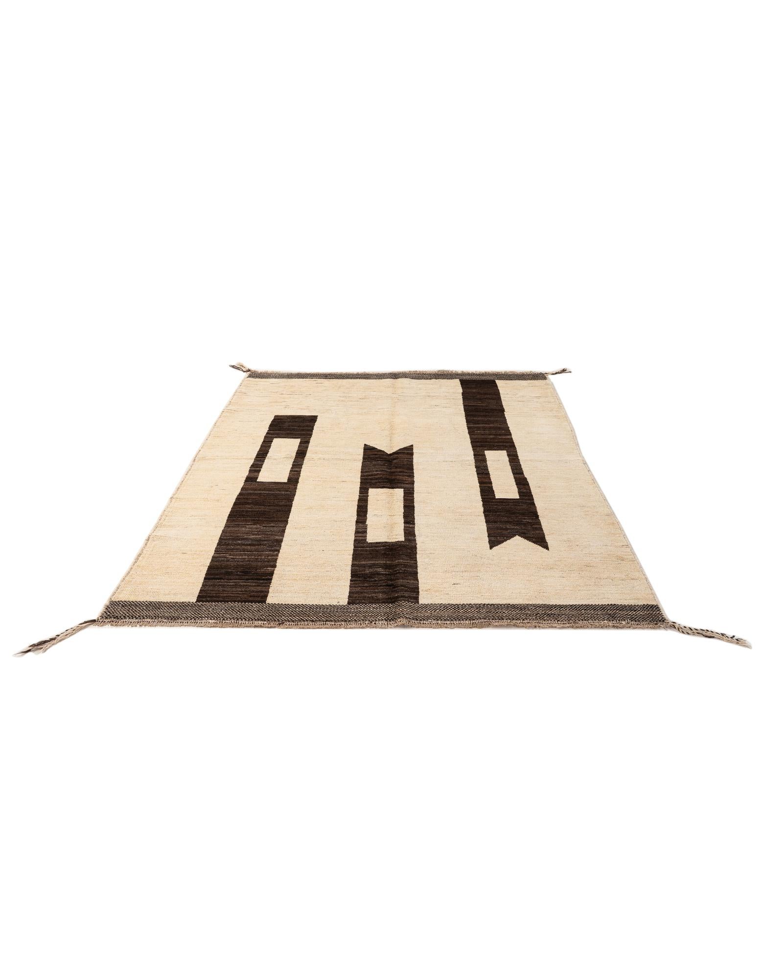 5' 8 x 8' 2 Hand Knotted Moroccan Wool Rug