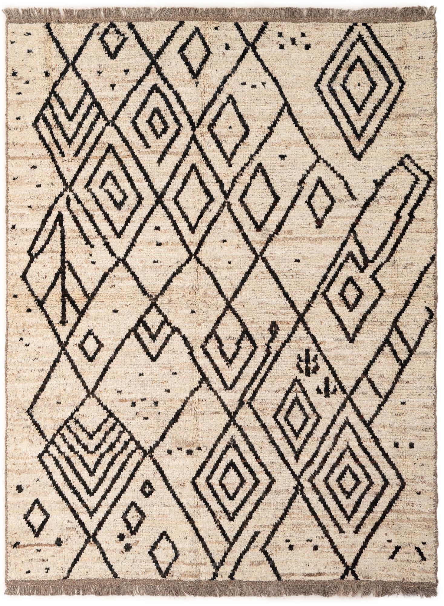 5' 11 x 7' 9 Hand Knotted Moroccan Wool Rug