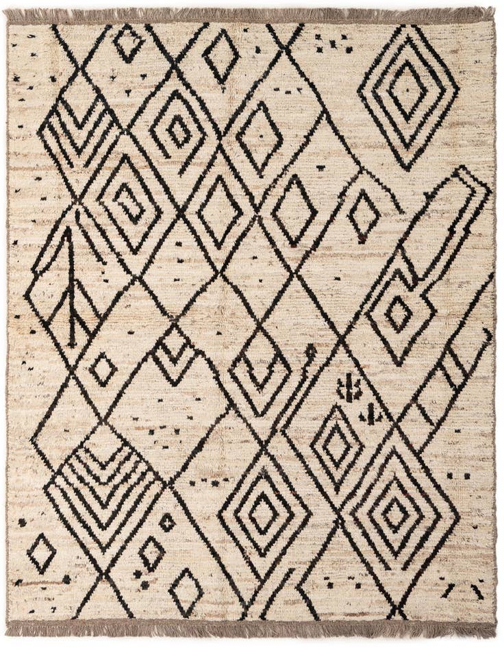 Detail image of 5' 11 x 7' 9 Hand Knotted Moroccan Wool Rug