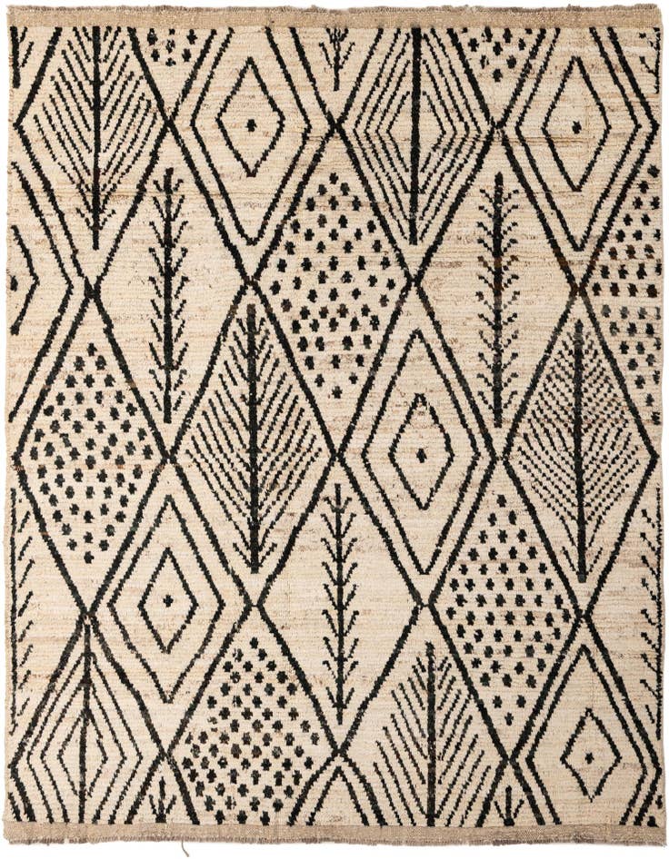 Detail image of 5' 11 x 7' 11 Hand Knotted Moroccan Wool Rug