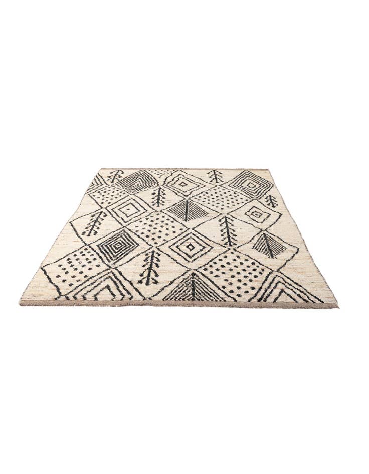 Detail image of 6' 1 x 8' 9 Hand Knotted Moroccan Wool Rug