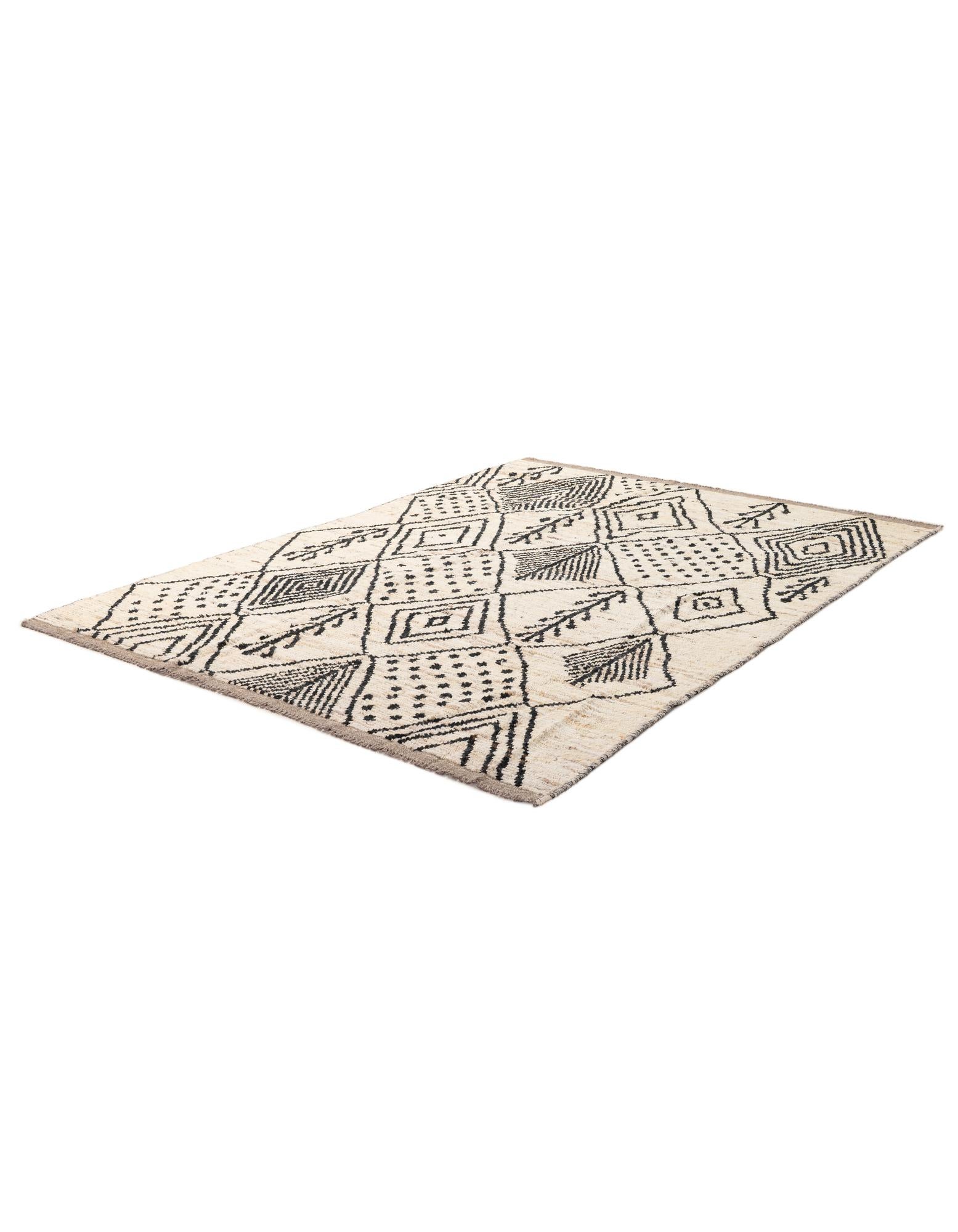 6' 1 x 8' 9 Hand Knotted Moroccan Wool Rug