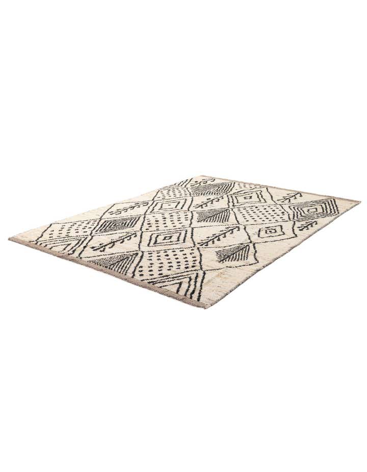 6' 1 x 8' 9 Hand Knotted Moroccan Wool Rug