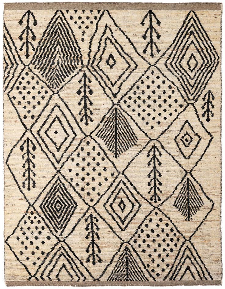 Detail image of 6' 1 x 8' 9 Hand Knotted Moroccan Wool Rug