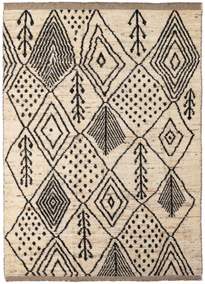 Detail image of 6' 1 x 8' 9 Hand Knotted Moroccan Wool Rug