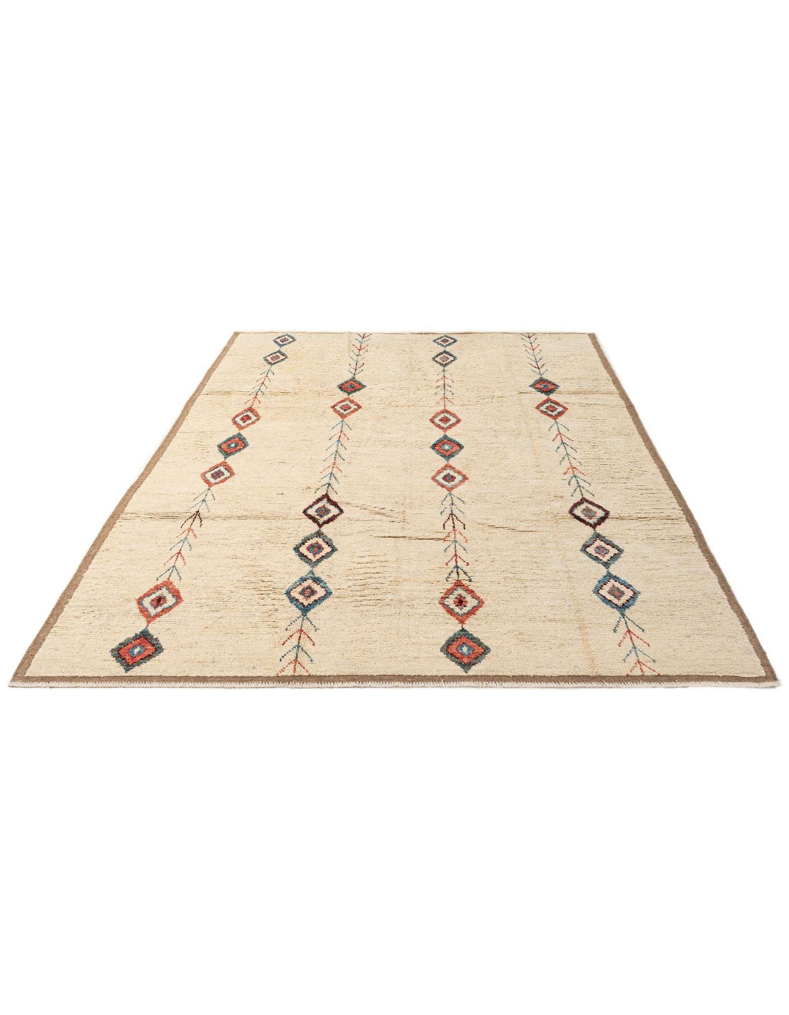 6' 4 x 9' 7 Hand Knotted Moroccan Wool Rug