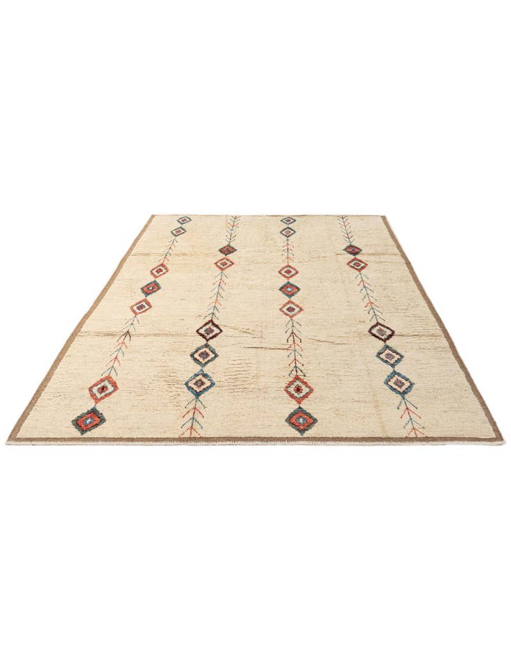 Detail image of 6' 4 x 9' 7 Hand Knotted Moroccan Wool Rug