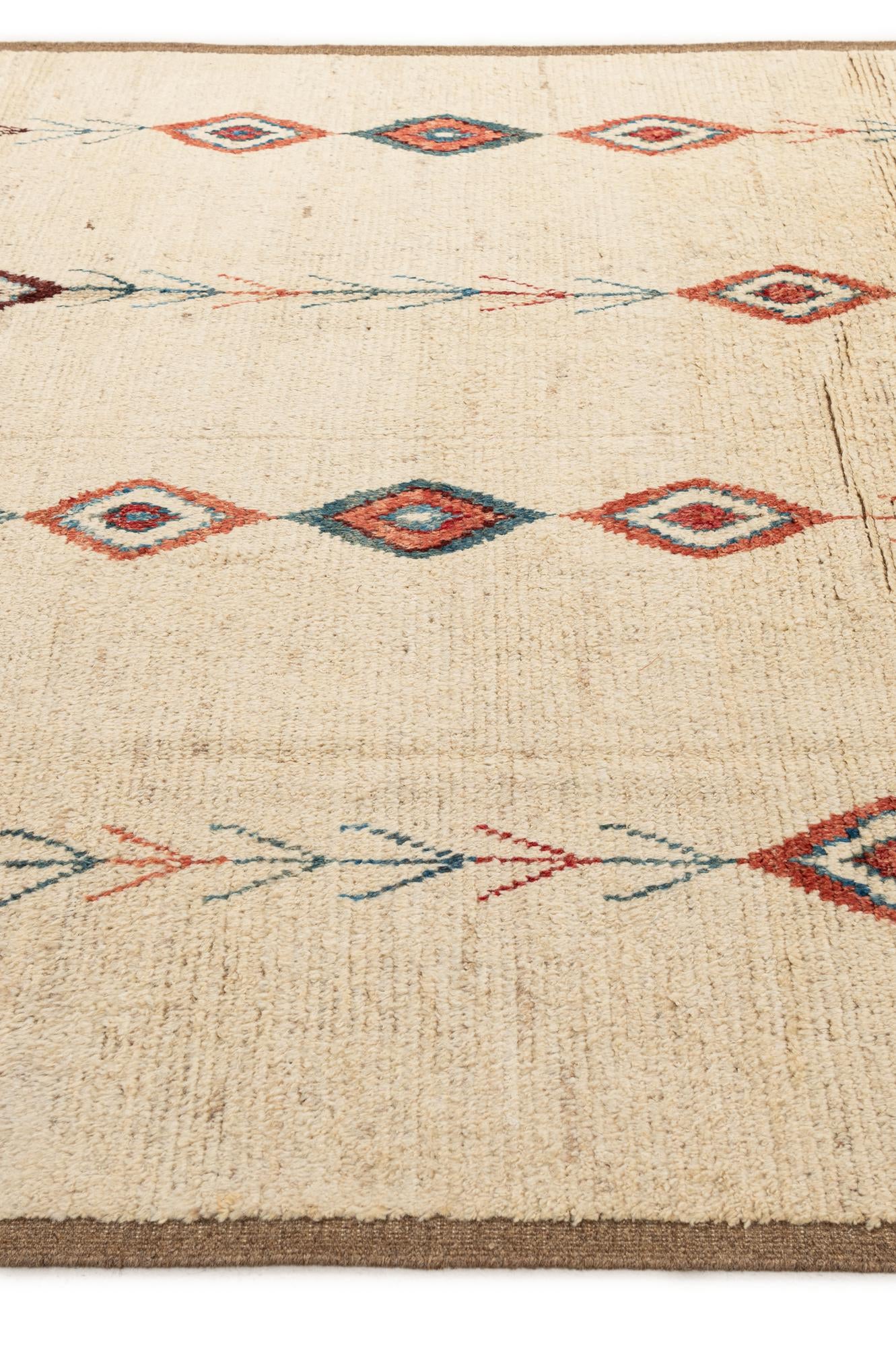 6' 4 x 9' 7 Hand Knotted Moroccan Wool Rug