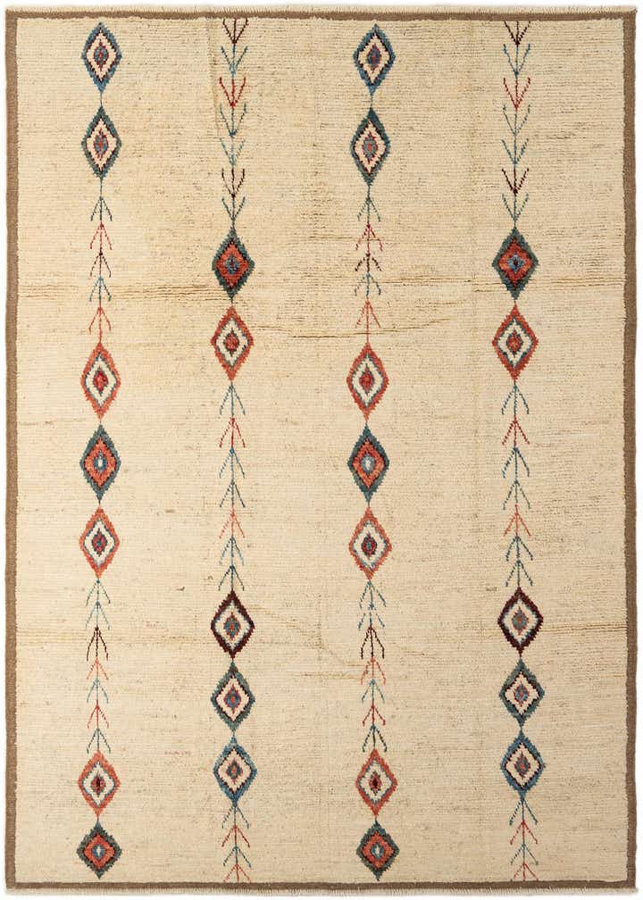 6' 4 x 9' 7 Hand Knotted Moroccan Wool Rug