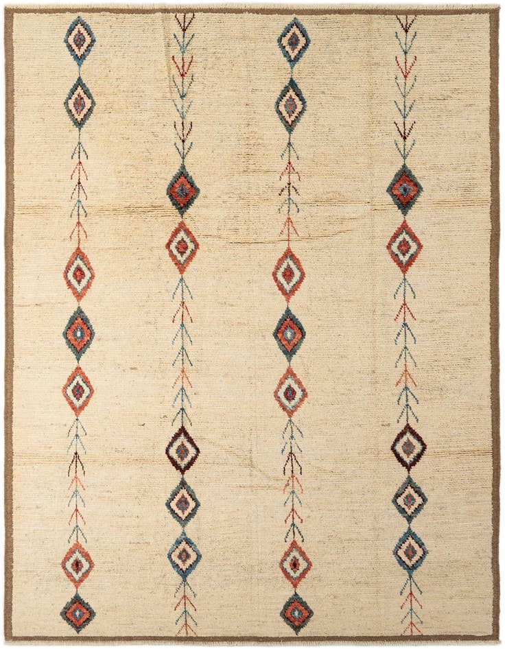Detail image of 6' 4 x 9' 7 Hand Knotted Moroccan Wool Rug