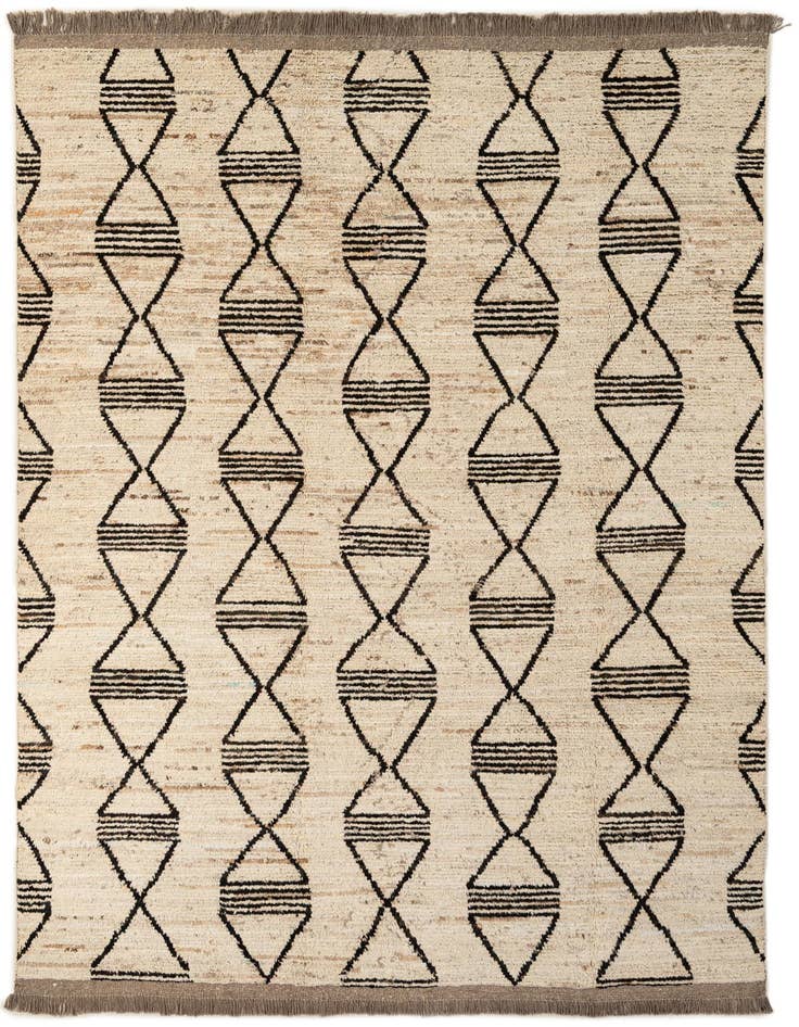 Detail image of 6' 8 x 9' 10 Hand Knotted Moroccan Wool Rug