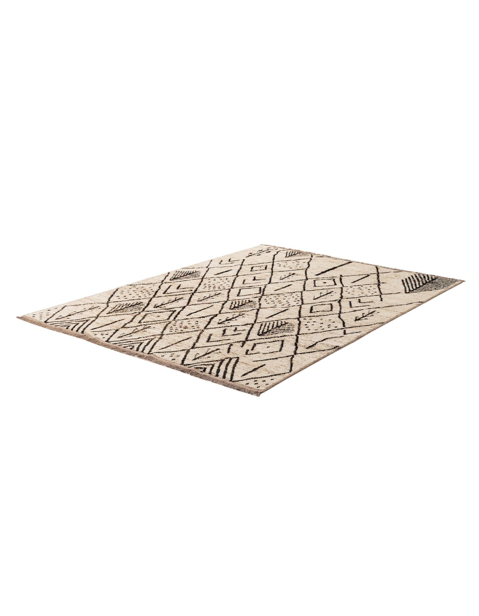 6' 10 x 9' 3 Hand Knotted Moroccan Wool Rug