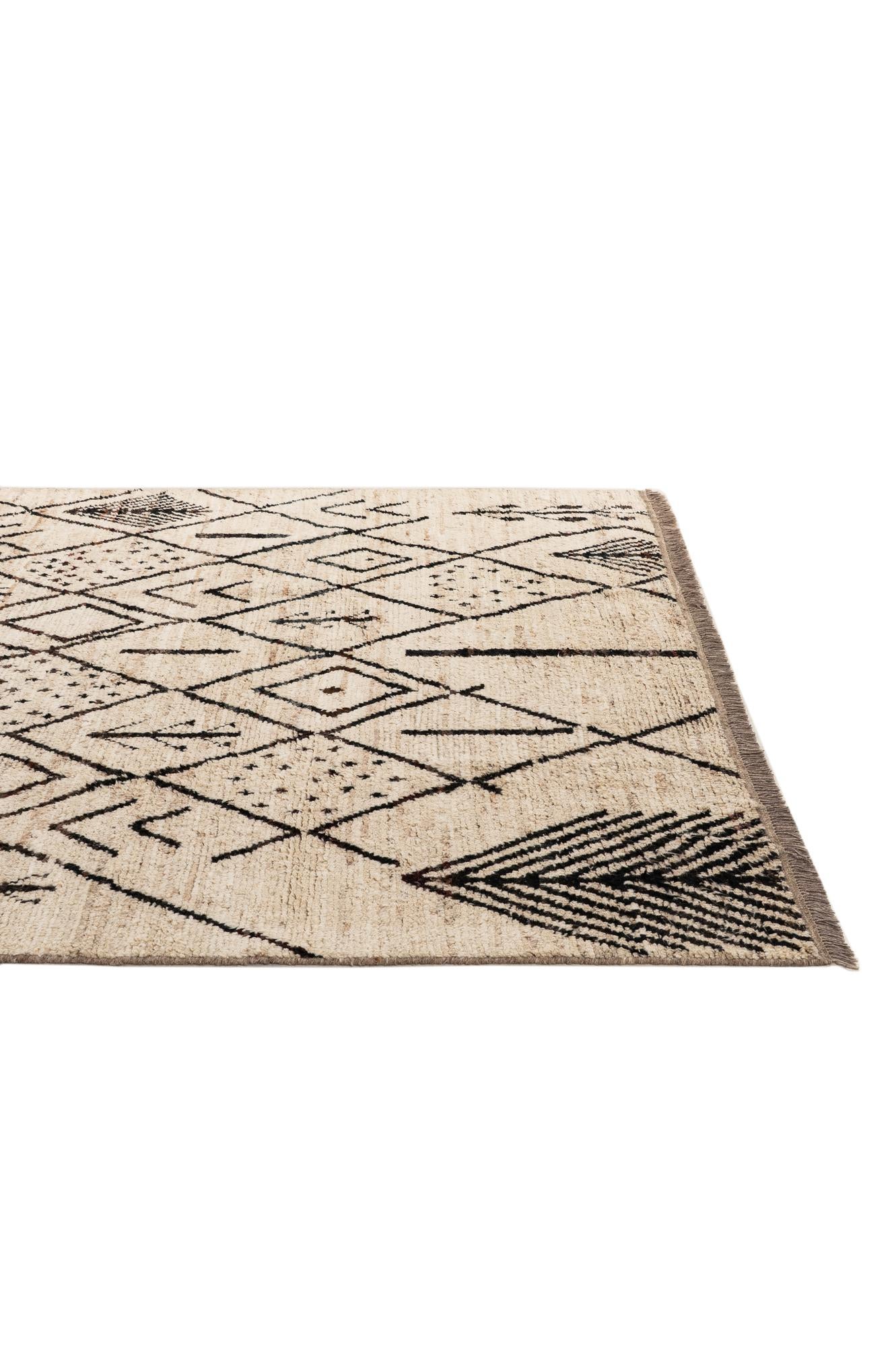 6' 10 x 9' 3 Hand Knotted Moroccan Wool Rug