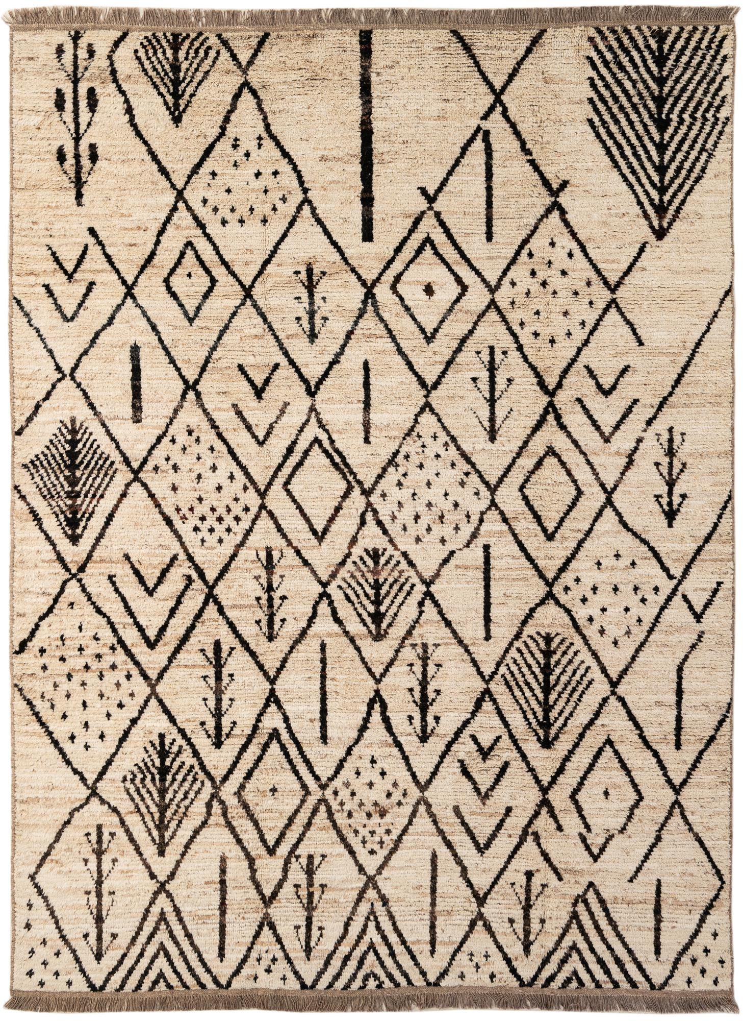6' 10 x 9' 3 Hand Knotted Moroccan Wool Rug