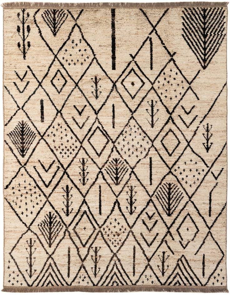 Detail image of 6' 10 x 9' 3 Hand Knotted Moroccan Wool Rug