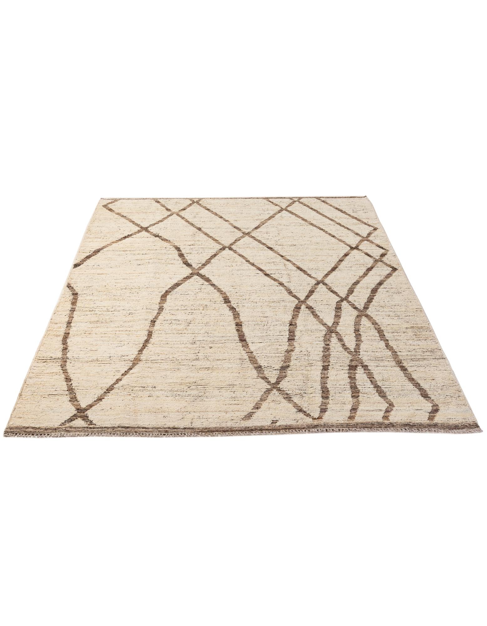 6' 9 x 9' 9 Hand Knotted Moroccan Wool Rug