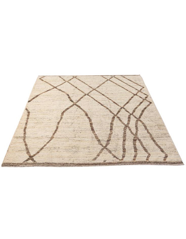 Detail image of 6' 9 x 9' 9 Hand Knotted Moroccan Wool Rug