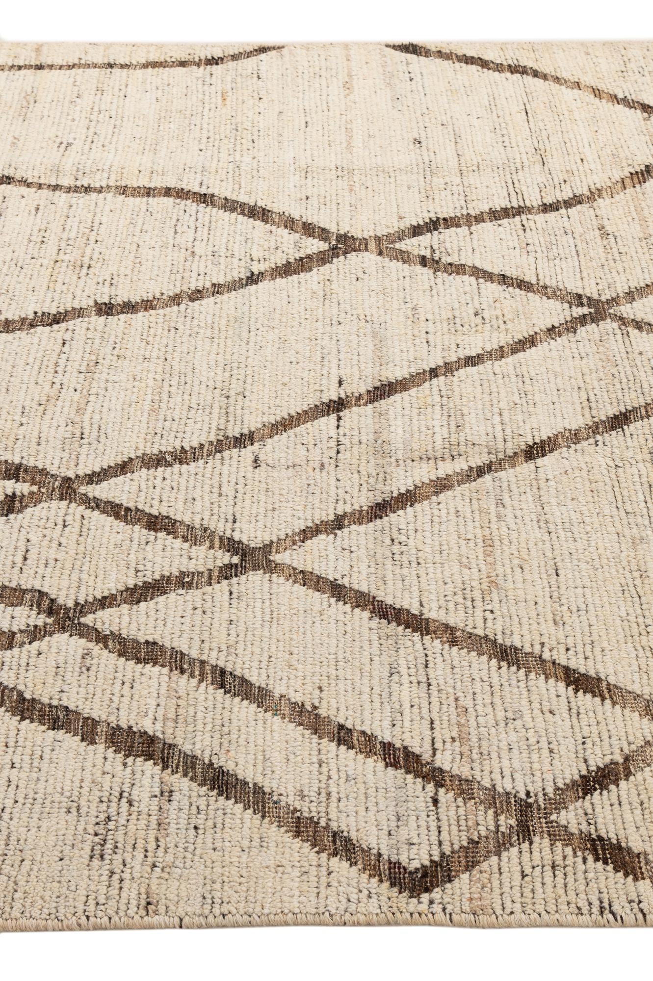 6' 9 x 9' 9 Hand Knotted Moroccan Wool Rug