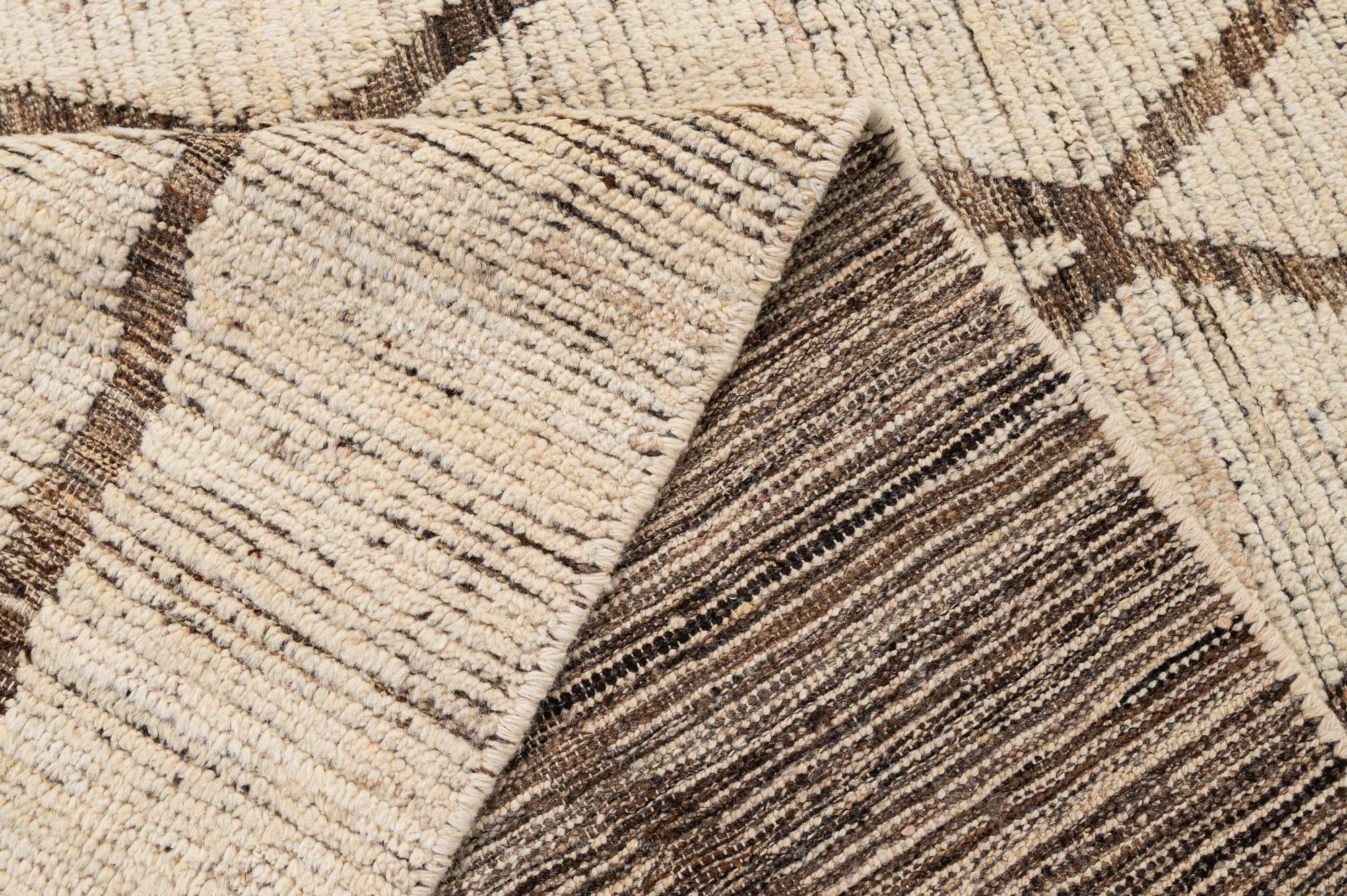 6' 9 x 9' 9 Hand Knotted Moroccan Wool Rug