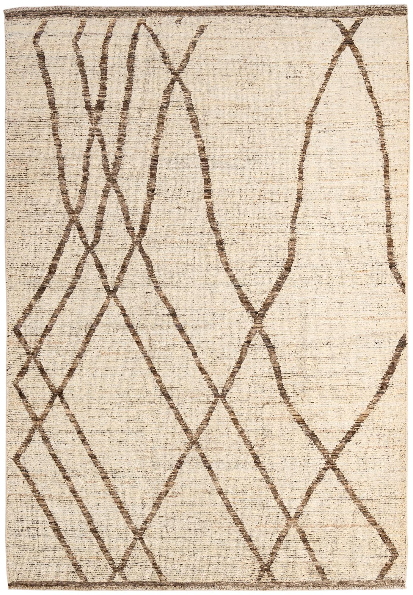 6' 9 x 9' 9 Hand Knotted Moroccan Wool Rug